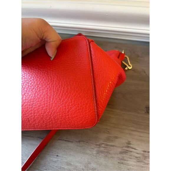 Coach Mini Ellis Tote in cardinal red pebbled leather career holiday minimalist - Picture 6 of 10